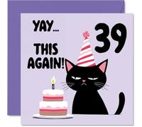 39th Birthday Cards for Men Women - Yay This Again! - Happy Birthday Card for 39 Year Old Man Woman Son Auntie Uncle Daughter, 145mm Bday Greeting Cards