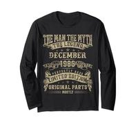 39th Birthday Gifts for Men Mythology of December 1986 Long Sleeve T-Shirt