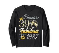 39th Birthday Queen Chapter 39 Fabulous Since 1987 Women Long Sleeve T-Shirt