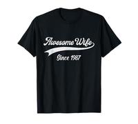 39th Wedding Anniversary for Her - Awesome Wife Since 1987 T-Shirt
