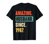 39th Wedding Anniversary for Him Amazing Husband Since 1987 T-Shirt