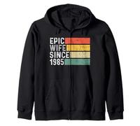 39th Year Wedding Anniversary Best Epic Wife Since 1985 Zip Hoodie