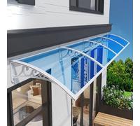 39x87 in Window Awning - Outdoor Door Canopy with Plastic Steel Bracket, Blue Panel, Front Entrance Cover for Rain Protection, Patio Wall Awning, Durable and Stylish