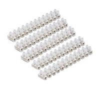 3A/5A/15A/30A/60A Electrical Connector Blocks 12 Way Clear Barrier Block Strip Wire Connector Electrical Choc Blocks Connecting for Wiring Cable Dual Row 12 Position (Pack 5, 15A)