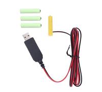 3A Battery Elimination USB Power Supply Cable Replace 4x 1.5V LR03 3A Batteries for Radio Electric Toy Clock LED Light USB Power Converter Wire Virtual Battery Elimination Line for Electronic Toy