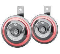 HELLA 3AM 012 588-341 Signal Horn - HELLA STYLE HORN S98 SET - 12V - 115dB(A) - Frequency Range: 335/400Hz - Low Tone/High Tone - Electric - ECE - Housing Colour: Red/Black - Quantity: 2
