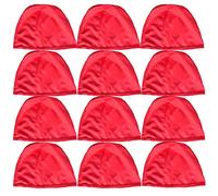 3asyglide 12 Pack Polyester Swimming caps for Polyester Fabric Adult Junior Kids childen Swim hat (Red, Adult)