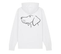 3B Threads Custom Hungarian Vizsla Lover Hoodie, Unisex, Organic Cotton, Minimalist Vizsla Illustration, Personalised Gift Grey