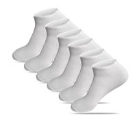 3B Xclusive Attire Women’s 6 Pairs Ankle Socks Trainer Socks, Athletic Socks,Breathable Size 4-7 Black and White. (UK, Numeric, 4, 7, Regular, Regular, White)