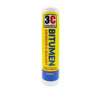 3C Sealants Bitumen Adhesive & Sealant 300ml Black - Premium Grade, Flexible, Waterproof Repair for Roofs & Gutters, Wet or Underwater Application, UV & Weather Resistant