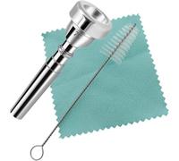 3C Trumpet Mouthpiece Set, Silver Plated Brass, Beginner to Pro, Durable & Reliable, with Cleaning Brush & Silver Polishing Cloth (Silver, 7C)