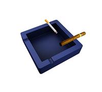 3Cboutique Silicone Cigar & Cigarette Ashtray Square Shape High temperature & Heat Resistant Durable Easy to Clean for Bar Home Office Restaurant Indoor Outdoor (Blue)