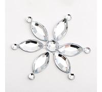 3cm 6 Point Flower - Self Adhesive Diamante Rhinestone Gem Craft Sticker (12 Pieces)