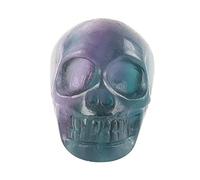 3cm Fluorite Skull Natural Reki Quartz Crystal Stone Figurine Craft Skull Sculpture Head Statue Decoration