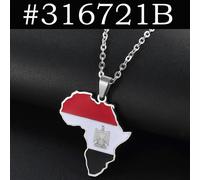 3cm Hip-hop Africa Map Pendant Necklaces Stainless Steel Algeria Morocco Egypt Tunisia Libay Jewelry 316621 Egypt Silver 60cm or 23.6 Inches