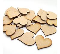 3cm MDF Hearts Wooden Cut Out Craft Shape, Embellishments (3cm / 30mm) - Pack of 25