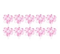 3cm Self Tie Pull Bow Ribbons Wrapping Bows - Festive Xmas Present Decorations - 10 Pack (Pink)