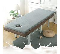 3cm Thick Memory Foam Mattress Topper for Spa Beds Breathable Grey Table Pad with Headrest Hole 80x190cm - Ultimate Comfort & Support for Beauty Salons