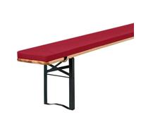 3cm Thick Outdoor Bench Cushion, Washable Garden Seat Pad with Non-Slip Bottom, Festive Table & Beer Bench Cushion, Wine Red, 140x30x3cm