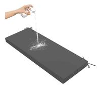 3cm Thick Seat Cushion Seat Pad, Outdoor Bench Cushion Foam Bench Cushion Waterproof Corner Bench Porch Swing Cushion with Ties for Garden Furniture,dark gray,100X45X3CM