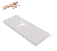 3cm Thick Seat Cushion Seat Pad, Outdoor Bench Cushion Foam Bench Cushion Waterproof Corner Bench Porch Swing Cushion with Ties for Garden Furniture,white,100X40X3CM