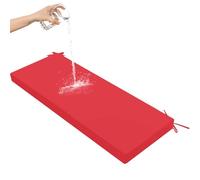 3cm Thick Seat Cushion Seat Pad, Outdoor Bench Cushion Foam Bench Cushion Waterproof Corner Bench Porch Swing Cushion with Ties for Garden Furniture,red,100X40X3CM