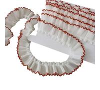 3cm Width Chiffe Lace Trim with Dogtooth Pleated Lace Trimming for Fashion Home Clothes Hairband Craft Project Decors Dogtooth