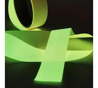 3cm x 5m,Glow In The Dark Fluorescent Linen Fabric Luminous Ribbon Party Supplies for DIY Craft Markings Spike Tape,Workplace Safety Bike Decorations(Yellow)