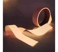 3cm X 5m,Glow In The Dark Tape Non-Adhesive Fluorescent Linen Fabric Washable Luminous Ribbon Party Supplies For DIY Craft Markings Gift Wrapping Party Decor Supplies(Red,1PCS)