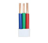 3Core Flat Sheath Cable Solid Copper Wire Black And Red Electric PVC Single Core Hard For High-Power Superpower(3Core-Blue Green Red 7m,10 AWG)