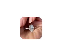 3CT 925 Sterling Silver Engagement Rings Oval Cut Solitaire Cubic Zirconia CZ Wedding Promise Rings for Her Classic Simulated Diamond Bands for Women Size 6-10(6#), KE-TY22-BJ06