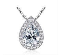 3ct Lab Diamond Pendant Real Party Wedding Pendants Chain Necklace For Women Bridal Charm Jewelry