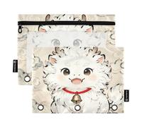 3cute Mythical Beasts of Ancient Chinese Mythology Ringing Binder with Clear Window Pencil case Organizer Clear Window & Grommets 3 Ringing Binder folders for School, Office & Home Multicolored 2