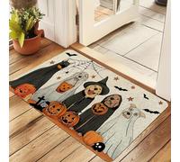 3d 1pc Halloween Non-Slip Door Mat Spooky Dog Mats with Pumpkins Bats Ghosts Carpet for Halloween Party Home oration Rug-60x90cm