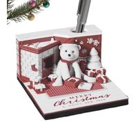 3D 2026 Calendar - Christmas Paper Art with Bear Design, Decorative Desktop Calendar, Home Accessories, Masters, Students, Party, Birthday Gift