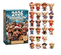 3D 2026 Highland Cow Advent Calendar Every Day Brings New Surprises Open one mini cattle figurine each day for a cozy 24-day Christmas countdown, then display the complete collection (3D-Ornament)