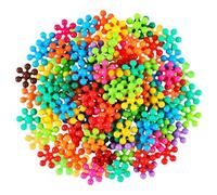 3D - 3.7cm Rotatable PP Colorful Snowflake Plum Building Blocks | Interlocking Stem Toys | Preschool DIY Creative Educational Fun | Hand Eye Coordination Development