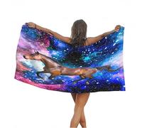 3D 3D Brown Horse Beach Towel Extra Large Microfiber Soft Quick Dry for Adults, Starry Sky Bath Towel Lightweight Soft Absorbent for Travel Swimming Pool Sports, 100 x 200 cm