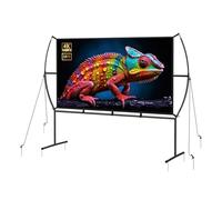 3D 4K HD Outdoor Movie Screen with Stand and Carry Bag, 84 100 120 inch Washable Projector Screen for Indoor Outdoor Backyard(120"(16:9))
