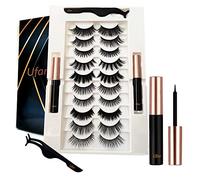3D 6D Magnetic Eyelashes Natural Look - [ NO Glue Needed ] 10 Pairs Reusable False with Eyeliner, Eyeliner and Lashes Applicator