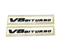 3d ABS Black Letters Car Trunk Badge Emblem Sticker Compatible with CLA200 CLA220 CLA260 CLA43 C117 W117 Accessories(V8 BITURBO 2pcs)