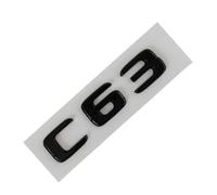 3D ABS Chrome Black Logo C63 Emblem Letters Sticker Nameplate Car Trunk Badge Compatible With Mercedes Benz C63 AMG W205 W206 Accessories (Color : C63 Black)