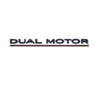 3D ABS DUAL-Motor Letters Logo Car Trunk Badge Decal Compatible with Model 3 Y Emblem Sticker Accessories(Matt Black Red)