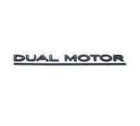 3D ABS DUAL-Motor Letters Logo Car Trunk Badge Decal Compatible with Model 3 Y Emblem Sticker Accessories(Glossy Black)