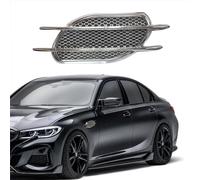 3D ABS Sport Car Fender Bonnet Mudguard Side Wings ABS Plastic Chrome Silver Emblem Self-Adhesive for Car Ventilation Hood Decoration Air Flow Sport Look 8 x 23 cm Surface 16 cm XAFL023-L1