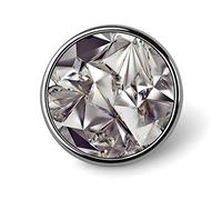 3d Abstract Crystal Silver White Texture Round Brooch Pin, Unisex Smooth Surface Lapel Tie Pin, Lightweight Badge Jewelry Crafts Decor for Costume Accessory Men Women