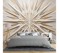 3D Abstract Flower Wall Mural Wallpaper 400 × 280 Cm Faux Embossed Textured Geometric Star Sculpture Wallpaper Modern Large Art Background Wall Decor for Bedroom Living Room Abstract Flower 400 ×