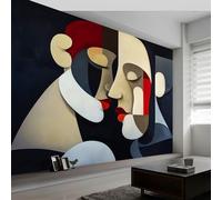 3D Abstract Geometric Figures Photo Wallpaper, 300 x 210 cm Non-Woven Premium Fleece Wall Mural, Multicolour Bedroom Dining Room Kitchen Living Room Decoration Poster