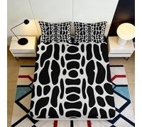 3D Abstract Geometry Single Fitted Sheet Black and White Fitted Sheets Deep Pocket 30 cm Soft Bed Sheets Microfiber Bedding 90x190 cm with 2 Pillowcases for kids and aldults XCW4728