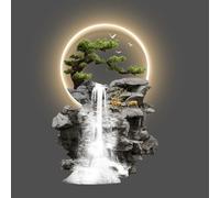 3D Abstract Wall Art Decor, Modern Hanging Painting Sculpture for Living Room, Decorative Wall Mounted Lamp, Oriental Traditional Chinese Landscape Wall Art